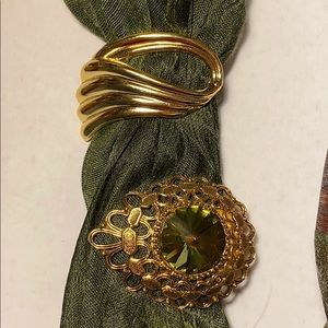 Two Vintage Scarf Clips